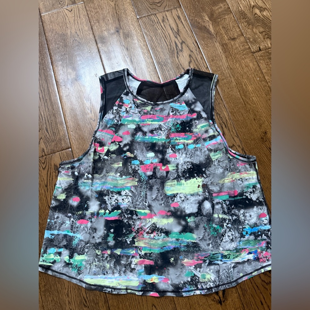 Lululemon Sculpt Cropped Tank Top in Paint Drift Multi Size 6 - Picture 6 of 10